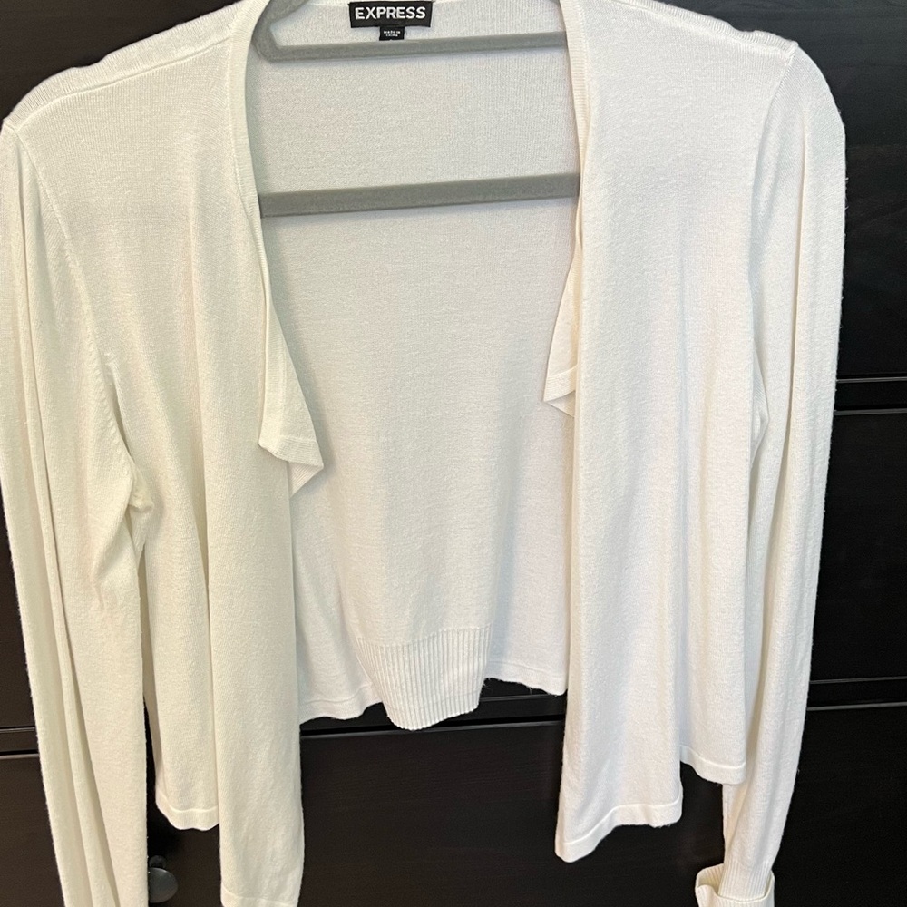 Express Open-Front Cardigan in Ivory